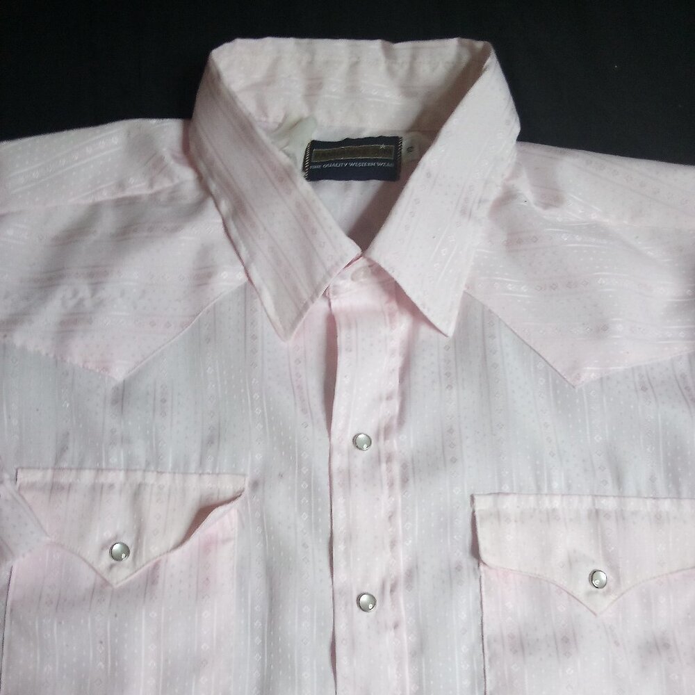Vintage Panhandle Slim Pearl Snap Western Shirt Pink